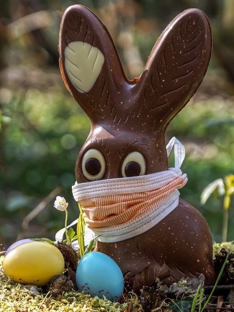 Osterhase mit Tuch